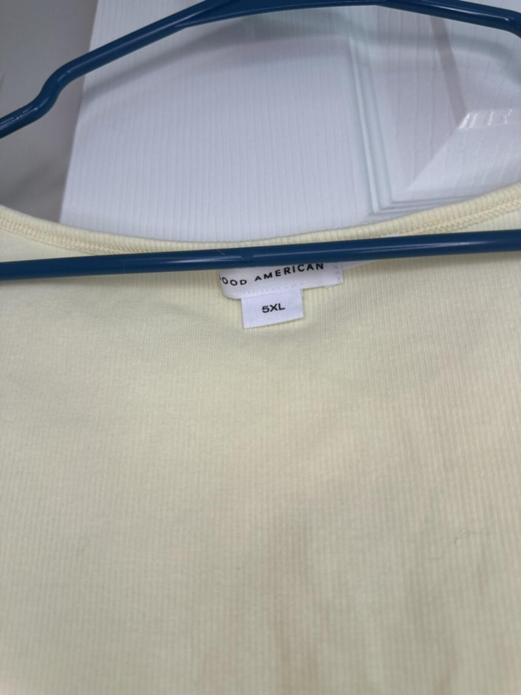 Good American Light Yellow Ribbed Tank Top 5XL