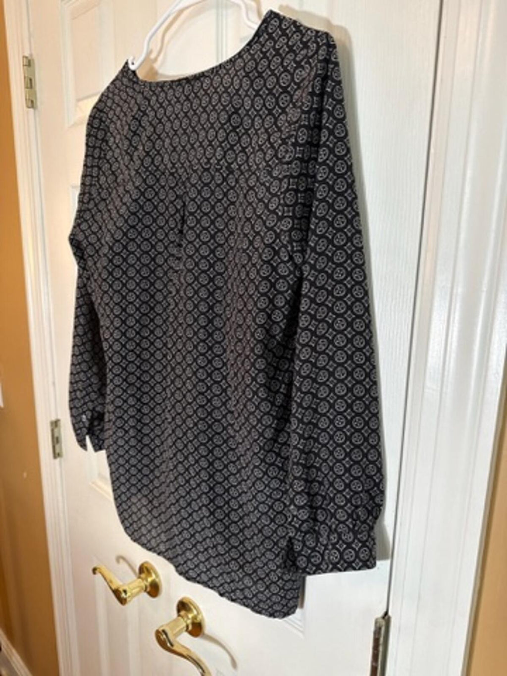Joie Black Lightweight and White Patterned Blouse XS