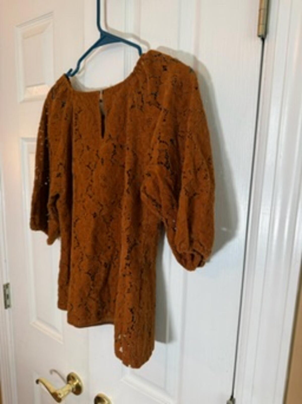 Dolan Left Coast Collection Women’s Lace Peplum Blouse Brown