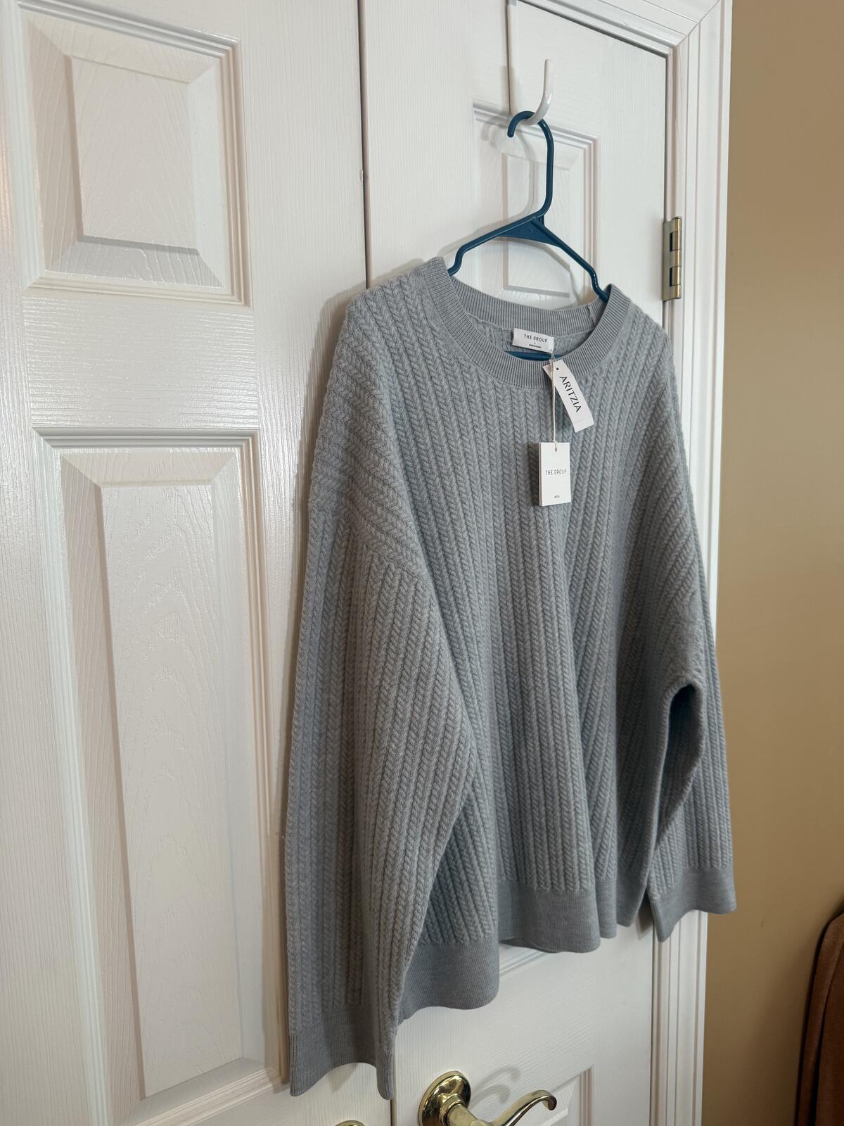 Aritzia The Group Fine Merino Wool Sweater Heather Chrome L