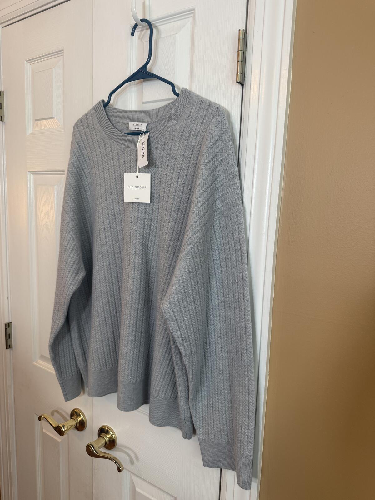 Aritzia The Group Fine Merino Wool Sweater Heather Chrome L