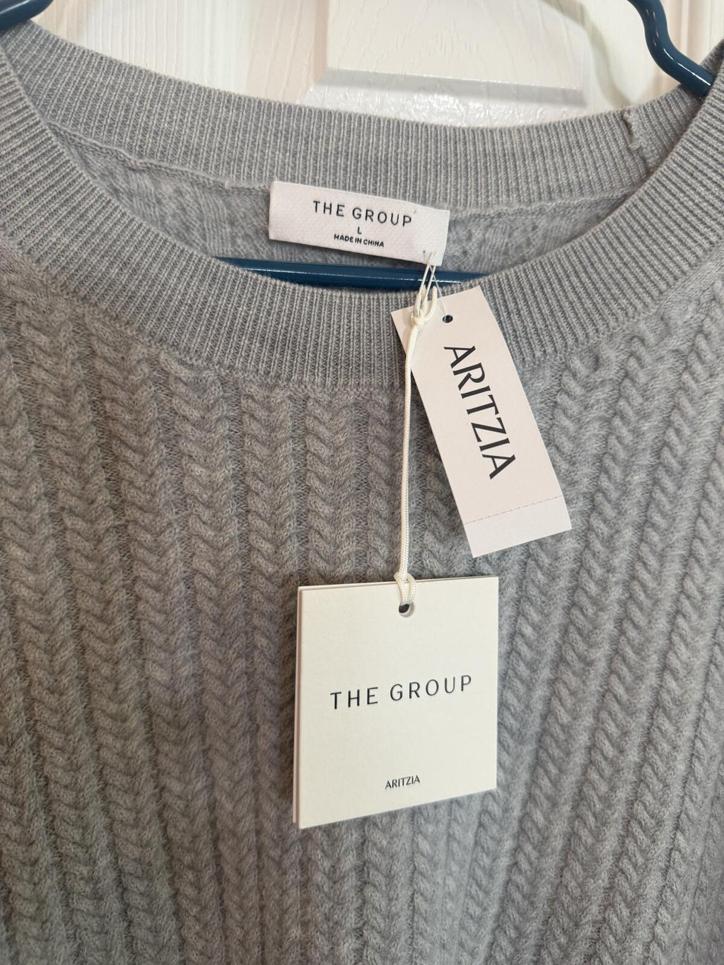 Aritzia The Group Fine Merino Wool Sweater Heather Chrome L