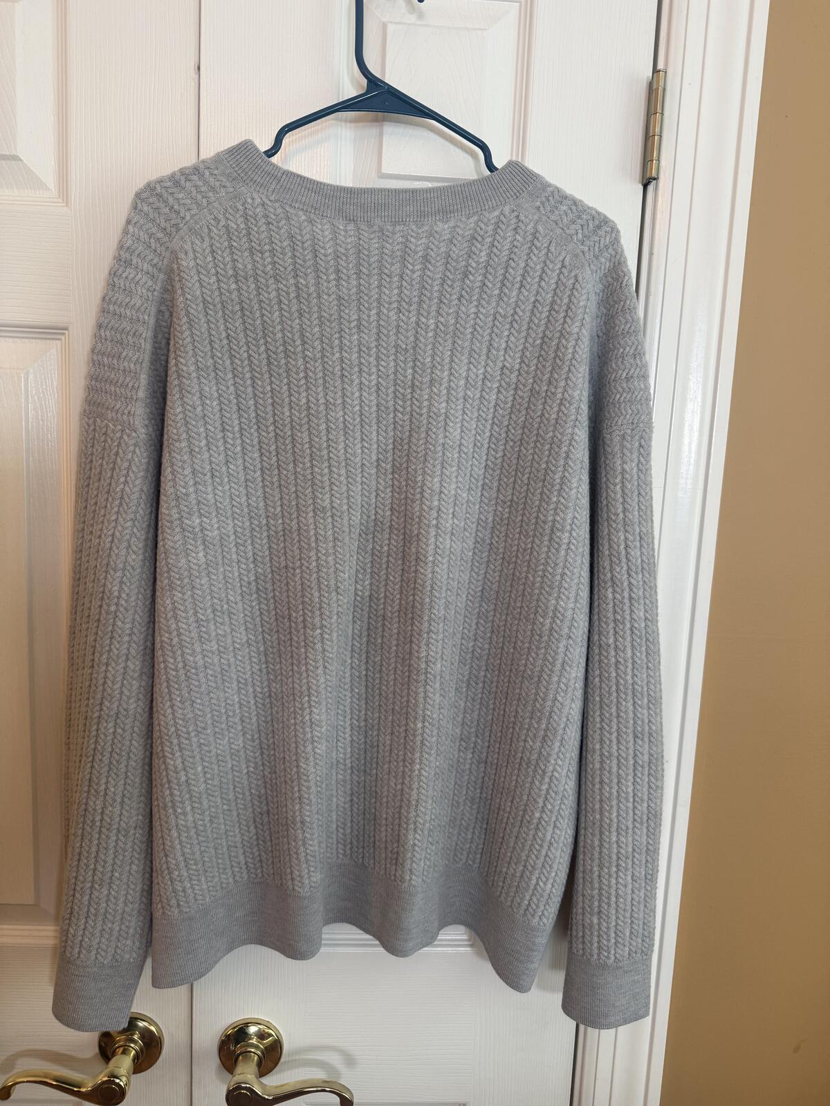Aritzia The Group Fine Merino Wool Sweater Heather Chrome L