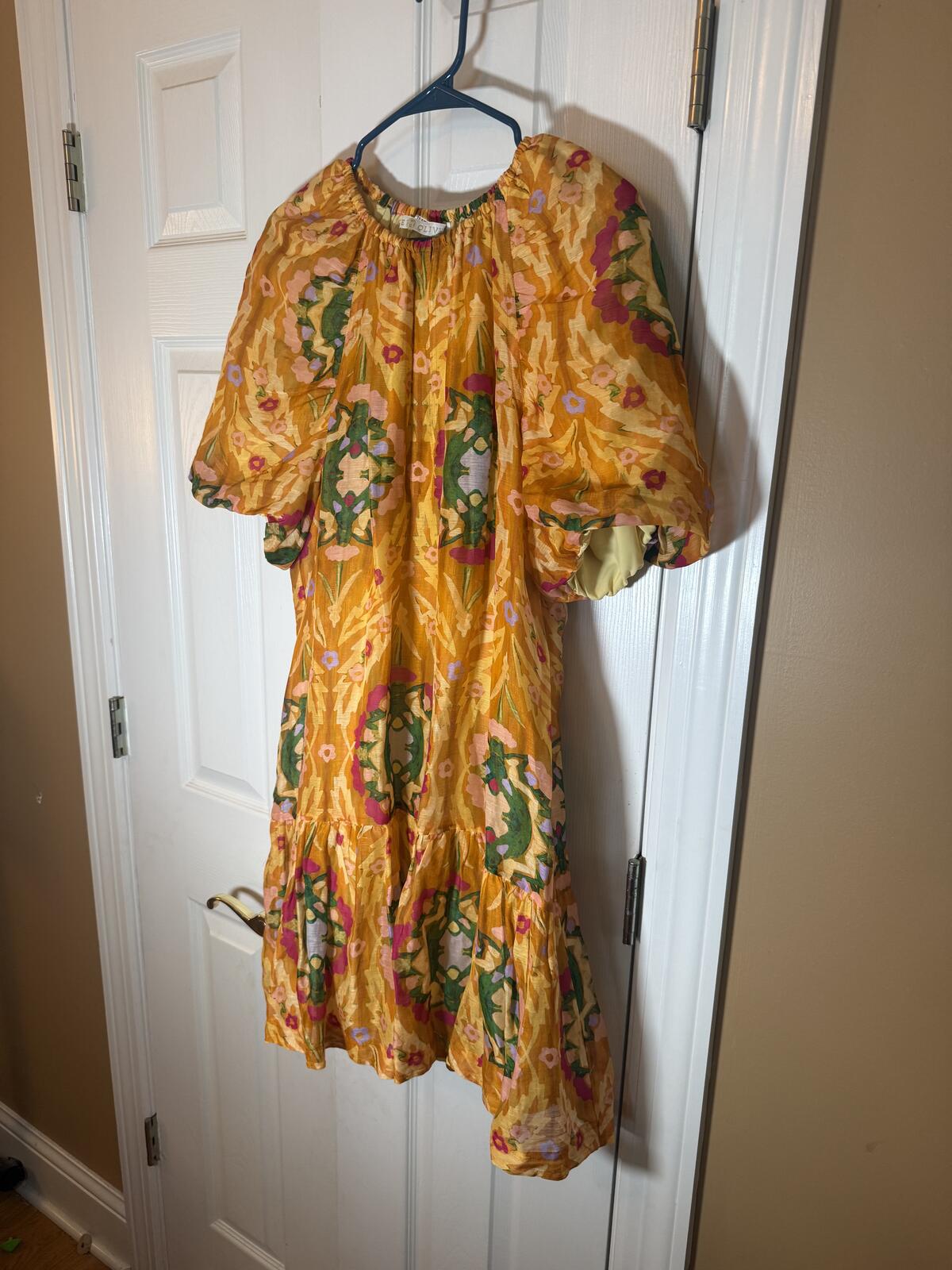 Marie Oliver Floral Puff Sleeve Mini Dress Women’s Size XL