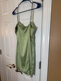 Light Green Satin Slip Dress with Adjustable Straps