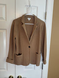 J.Crew Women's M Camel Knit Sweater Blazer Cardigan Jacket