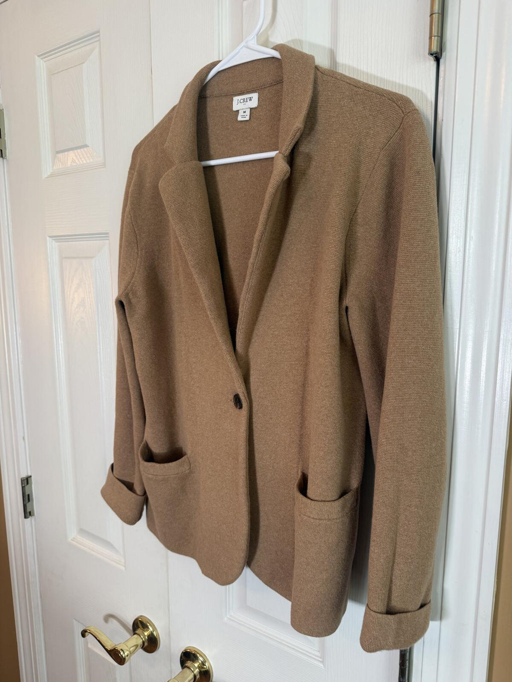 J.Crew Women's M Camel Knit Sweater Blazer Cardigan Jacket