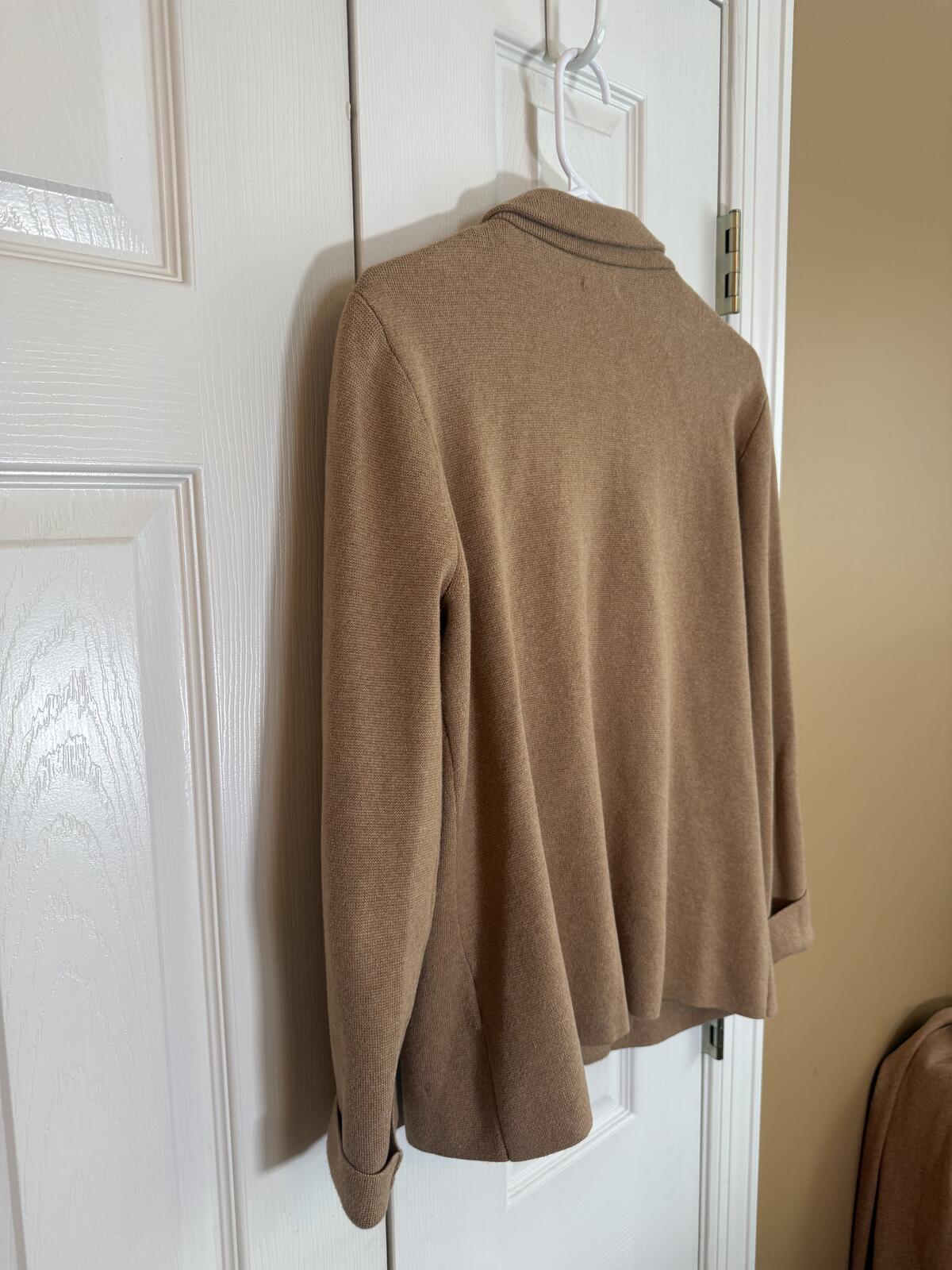 J.Crew Women's M Camel Knit Sweater Blazer Cardigan Jacket