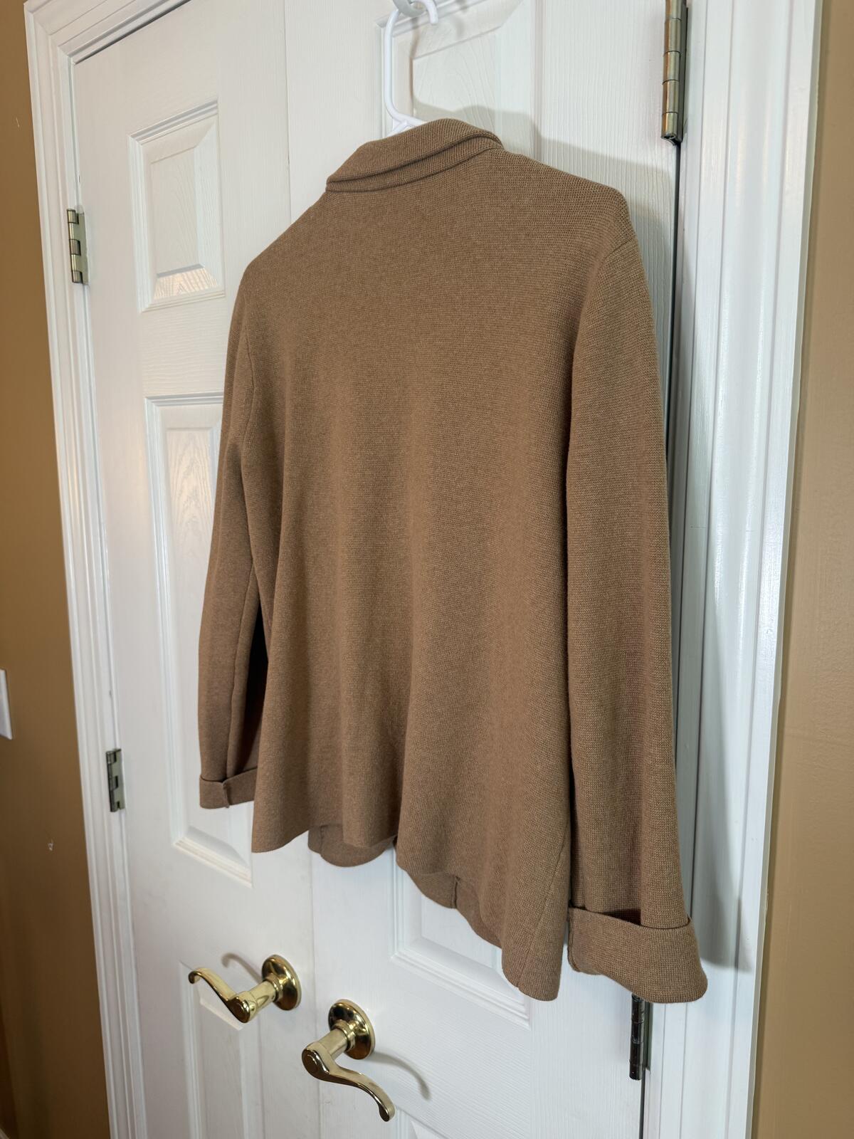 J.Crew Women's M Camel Knit Sweater Blazer Cardigan Jacket