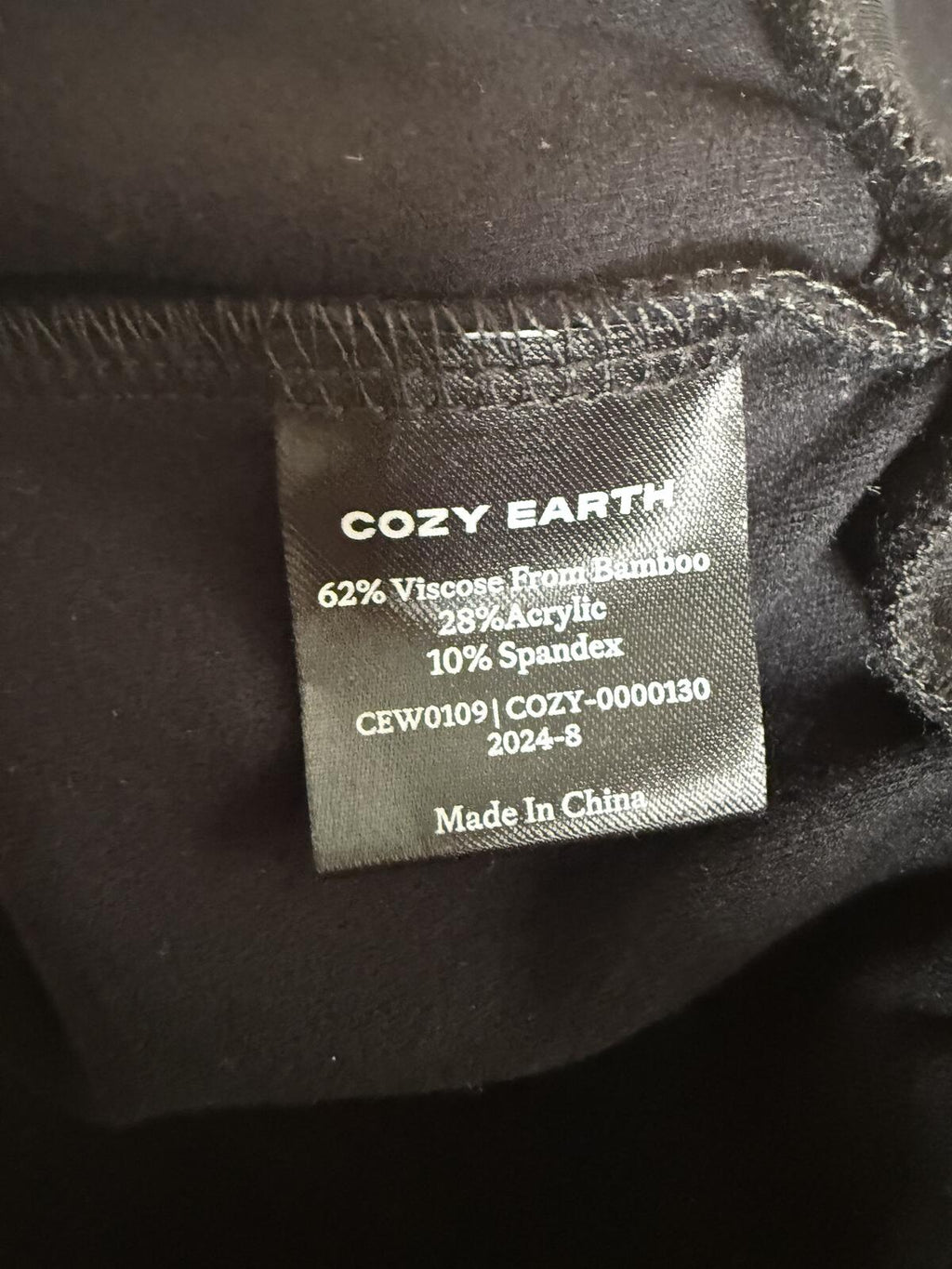 Cozy Earth Women’s Black Bamboo Blend Jogger Lounge Pants M