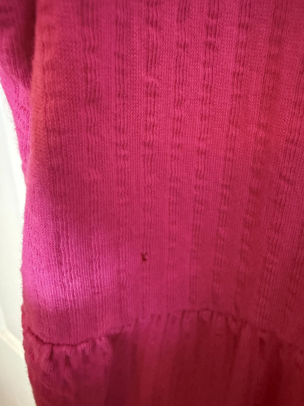 Boden Purple V-Neck Tiered Midi Dress with Puff Sleeves