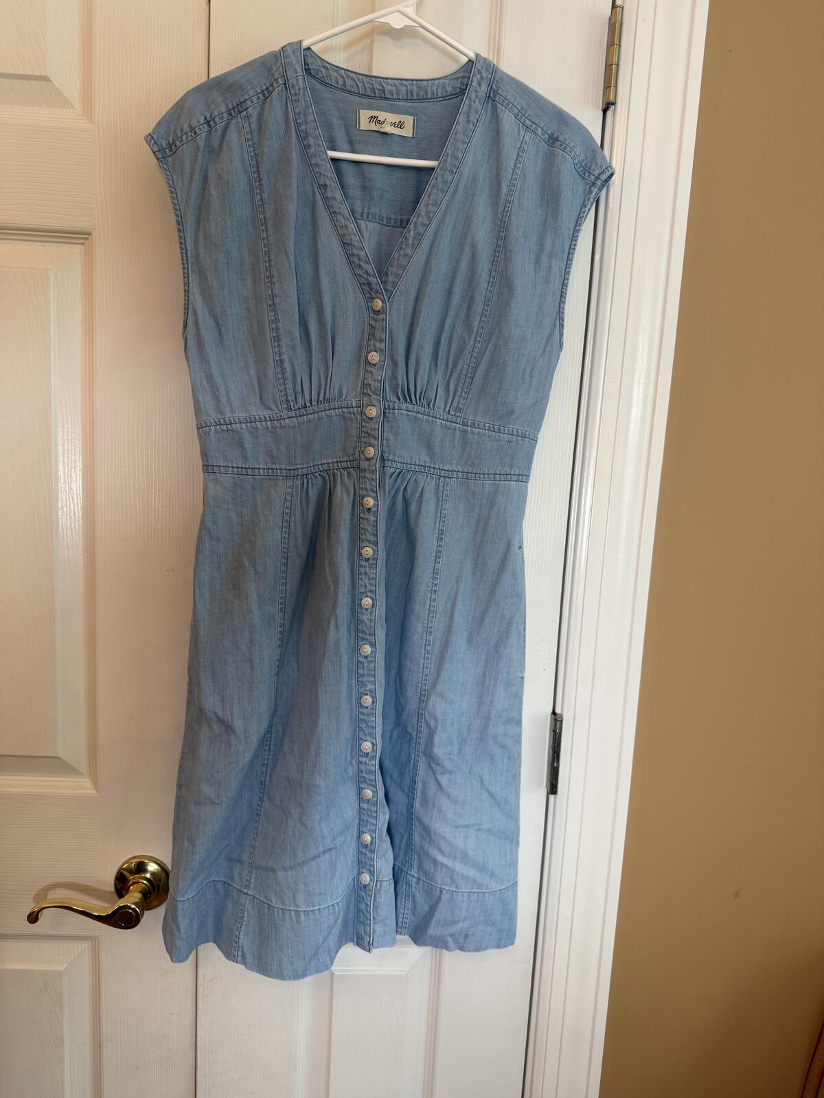 Madewell Chambray Button Front Midi Dress Women’s Size 2
