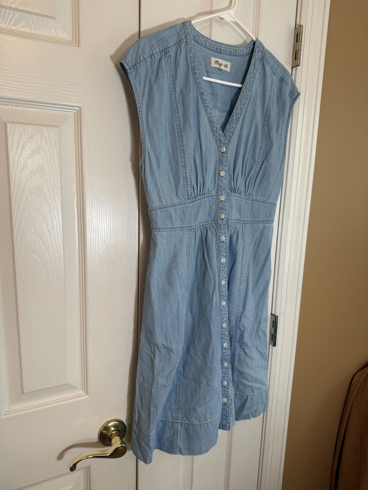 Madewell Chambray Button Front Midi Dress Women’s Size 2