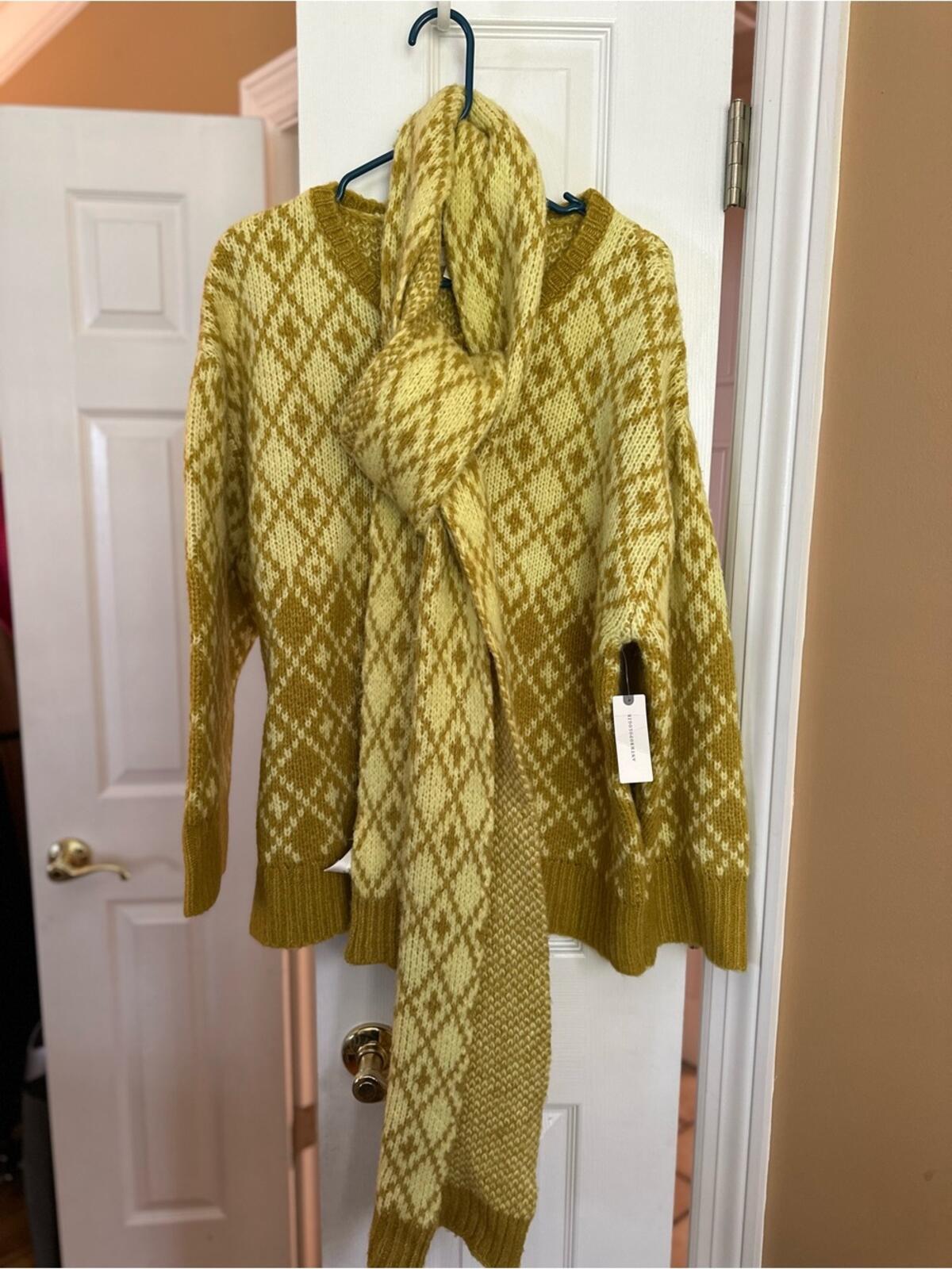 Anthropologie Crewneck Sweater and Matching Scarf