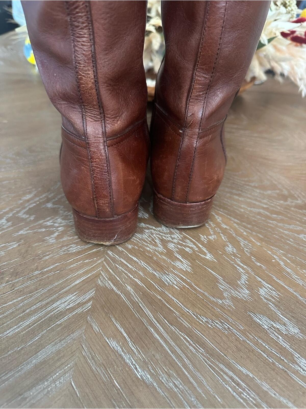 Tory Burch Kiernan Brown Leather Riding Boots