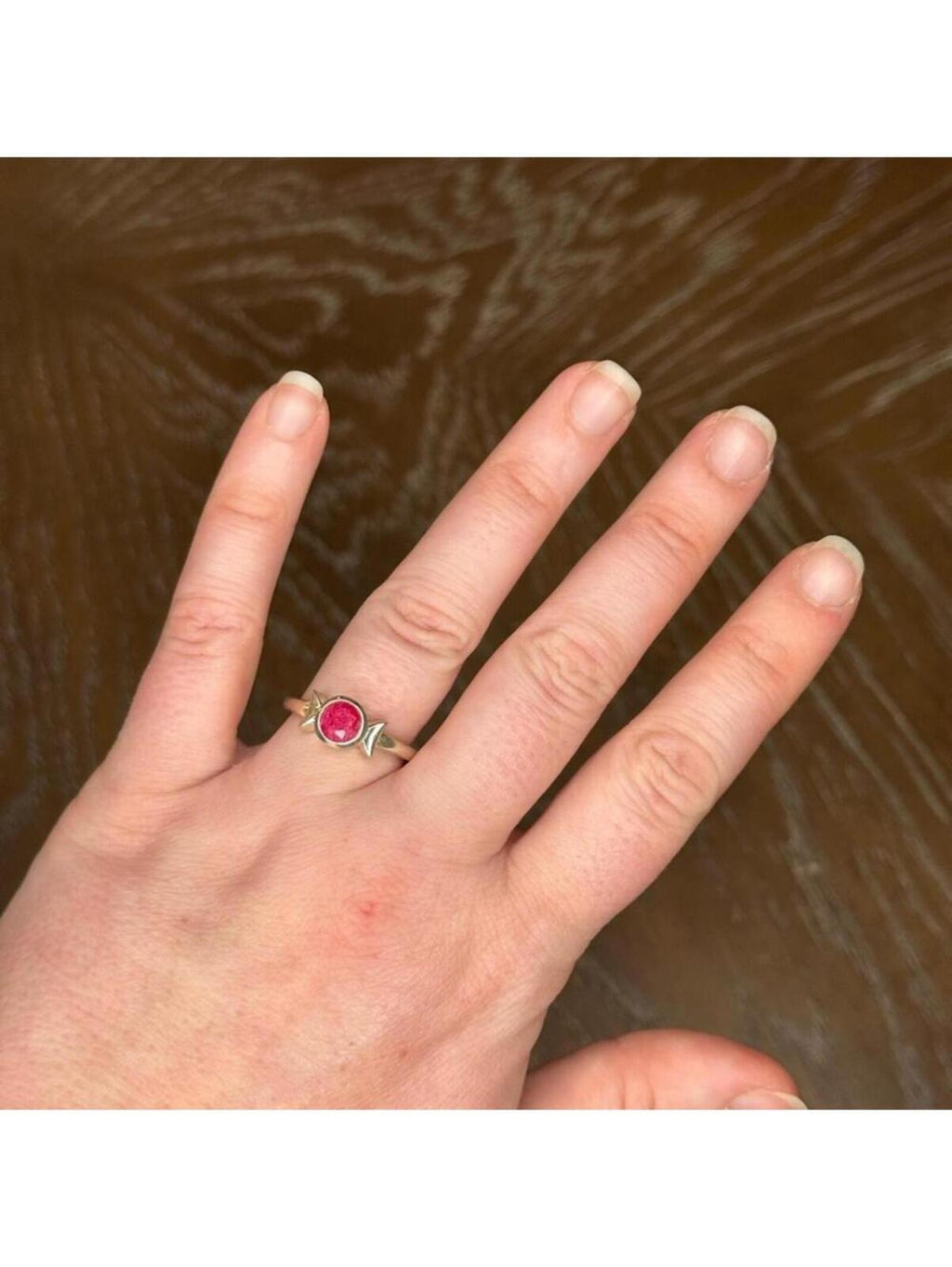 Ruby and sterling silver ring