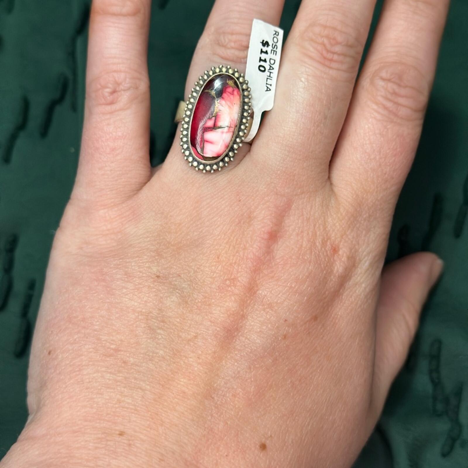 Rose Dahlia Sterling Silver Ring