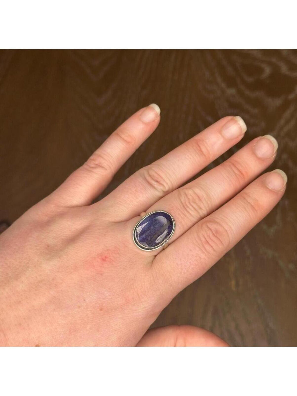 Natural Sapphire and Sterling Silver Ring