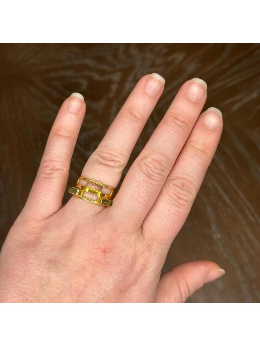 Gold vermeil and tourmaline ring