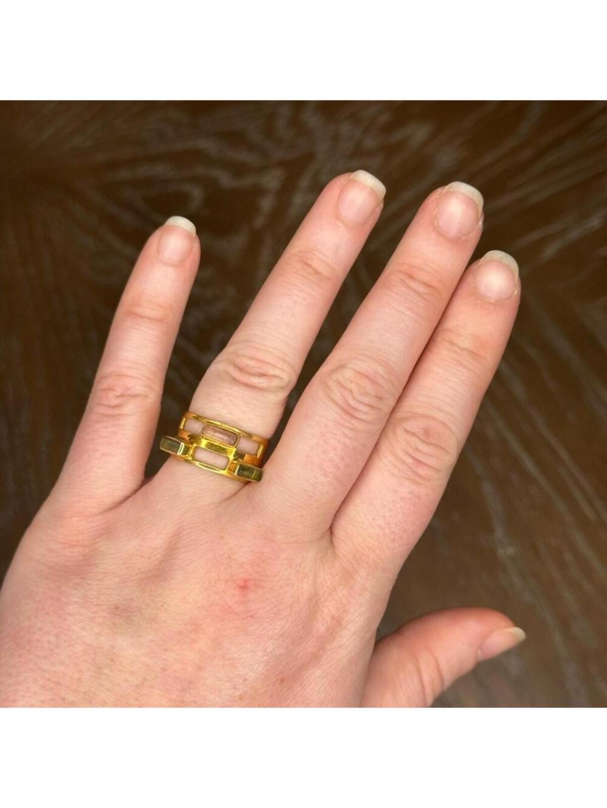 Gold vermeil and tourmaline ring